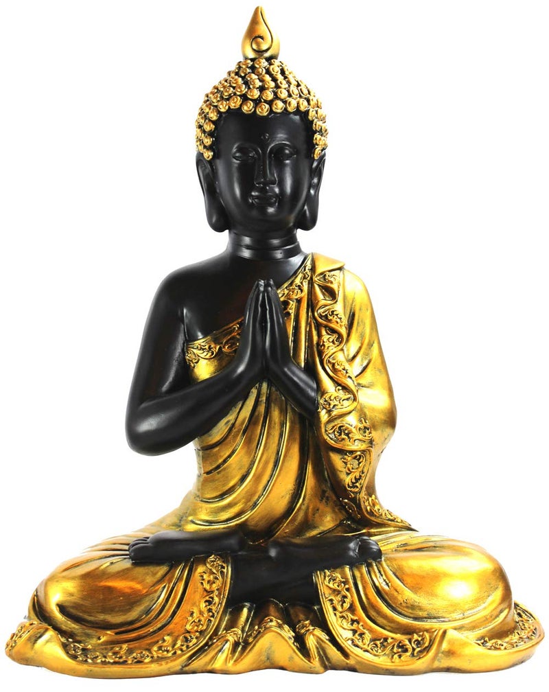 Seraphic Large Golden Meditation Buddha Statue for Indoor, Outdoor, and Home Decor, Gold, 13" Tall - Image 2